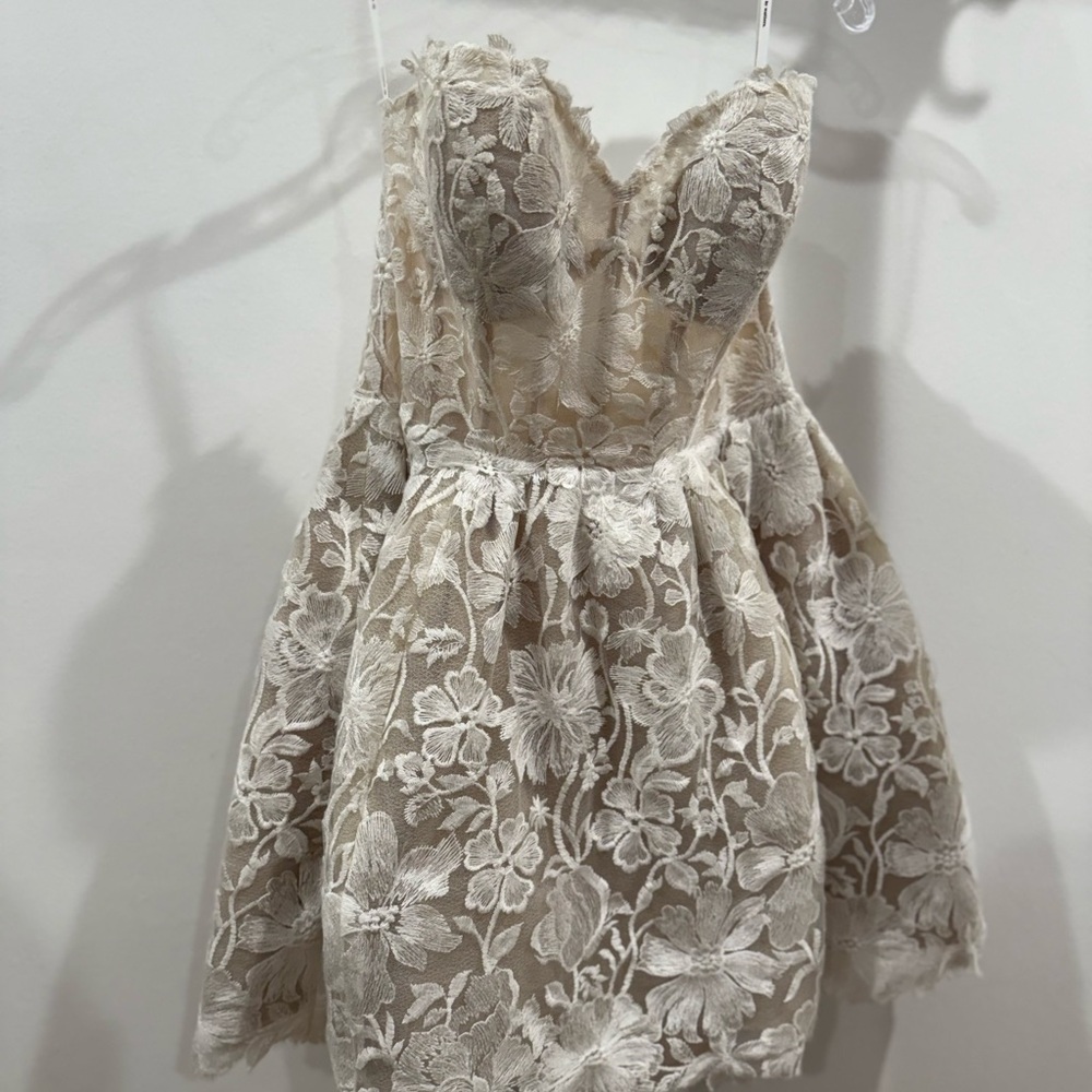 By Watters Strapless Little White Dress - Picture 5 of 11